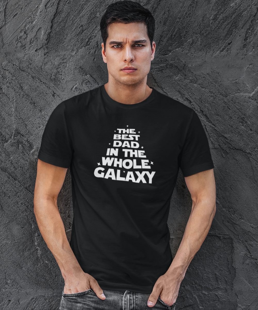 Vaderdag T-shirt Best Dad Of The Galaxy | Kleur Zwart | Maat 2XL | Vaderdag Kados / Cadeautjes